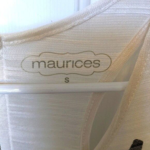 5/$55 Maurice's white tank with black animal print - Small - Picture 3 of 3